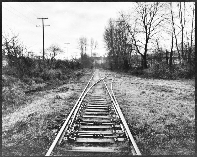 Tracks running next to Top Shelf Feed in Duncan