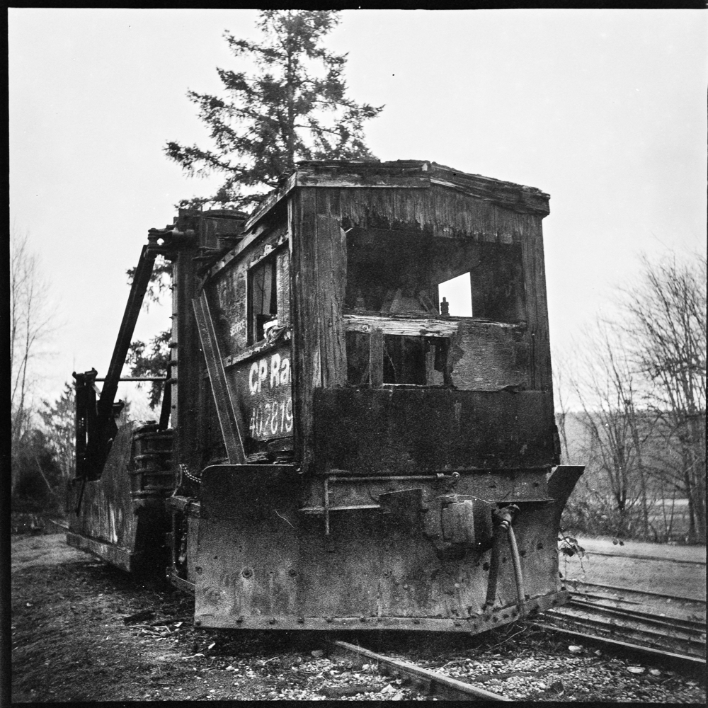 The CP Rail spreader prior to restoration